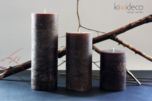 Handmade Rustic Pillar Large Candles Set (Coffee)