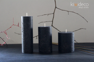 Handmade Black Magic Rustic Pillar Candles
