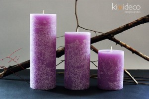Handmade Lilac Provence Rustic Pillar Large Candles