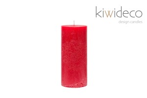 Candle Red Pillar Rustic Unscented