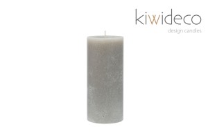 Space Grey Pillar Rustic Handmade Unscented Candle 65 x 150 mm 2.55 x 5.9 Inches